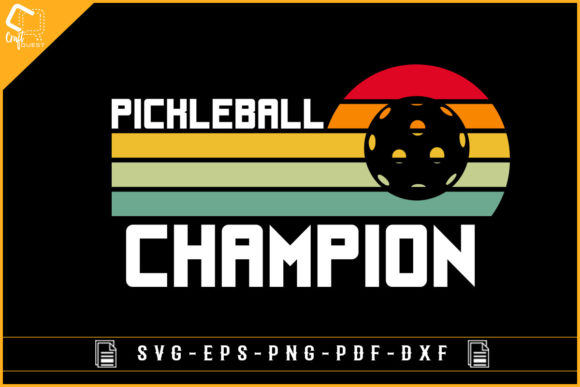 Pickleball Champion Vintage Retro Design Review